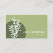Olive Green Green Line Art Business Card Visitenkarte (Vorderseite)