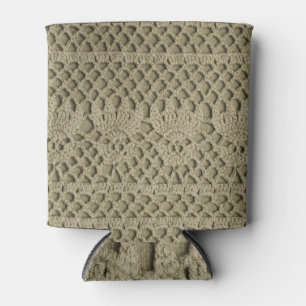 Olive Green Handmade Lace Pattern Dosenkühler
