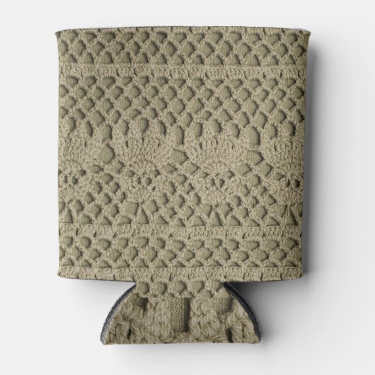 Olive Green Handmade Lace Pattern Dosenkühler (Vorderseite)