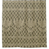 Olive Green Handmade Lace Pattern Duschvorhang (Vorderseite)