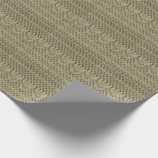 Olive Green Handmade Lace Pattern Geschenkpapier (Ecke)