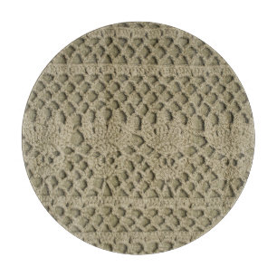 Olive Green Handmade Lace Pattern Schneidebrett