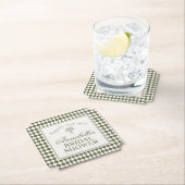 Olive Green Harlequin Checkered Bridal Shower Untersetzer (Vor Ort)