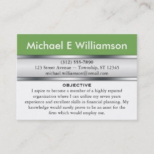 Olive Green Header RESUME Business Cards Visitenkarte