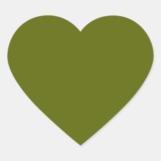 Olive Green Heart Sticker (Vorderseite)