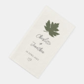 Olive Green Herbst Maple Leaf Hochzeit Serviette (Ecke)