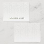 Olive Green Herringbone-Flachbezugskarte mit Name Mitteilungskarte (Vorne/Hinten)