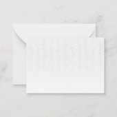 Olive Green Herringbone-Flachbezugskarte mit Name Mitteilungskarte (Rückseite)