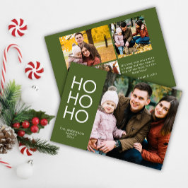 Olive Green "HO HO HO HO" Foto Collage Weihnachten