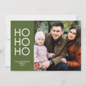 Olive Green "HO HO HO HO" Foto Collage Weihnachten (Vorderseite)