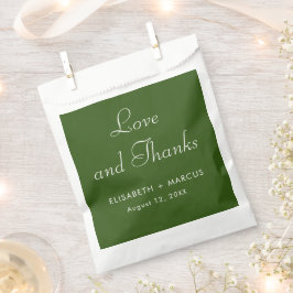 Olive green Hochzeit elegante Gefälligkeitstasche Geschenktütchen