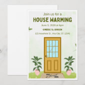 Olive Green House Erwärmung Einladungskarte Set Einladung (Vorne/Hinten)