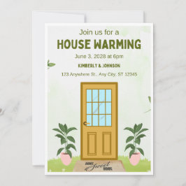 Olive Green House Erwärmung Einladungskarte Set Einladung