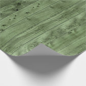 Olive Green Imitats Wood Geschenkpapier (Ecke)