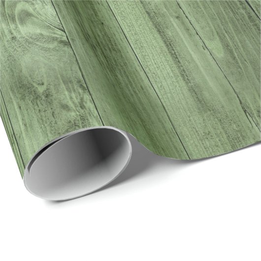 Olive Green Imitats Wood Geschenkpapier (Rolleneckpunkt)