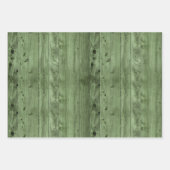 Olive Green Imitats Wood Geschenkpapier Set (Vorderseite)