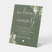 Olive Green in Love Memory Greenerity Wedding Sockelschild (Vorderseite)