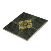 Olive Green Kaleidoscope Tile Fliese (Seite)