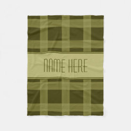 Olive Green Kariert Individuelle Name Fleecedecke