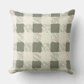 Olive Green Kariert Kissen (Vorderseite)