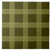 Olive Green Kariert Patches Keramik Tile Fliese (Vorderseite)