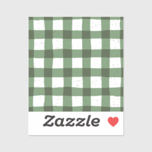 Olive green kariertes Muster Natural Scrapbooking Aufkleber
