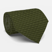Olive Green Knitted Fabric Krawatte (Gerollt)