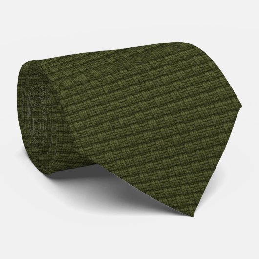 Olive Green Knitted Fabric Krawatte (Gerollt)