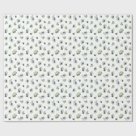 Olive Green Leaves Watercolor Floral Pattern Geschenkpapier