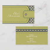 Olive-Green Leder-Look und Muster Visitenkarte (Vorne/Hinten)