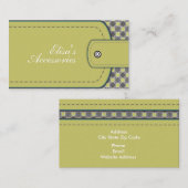 Olive-Green Leder-Look und Muster Visitenkarte (Vorne/Hinten)