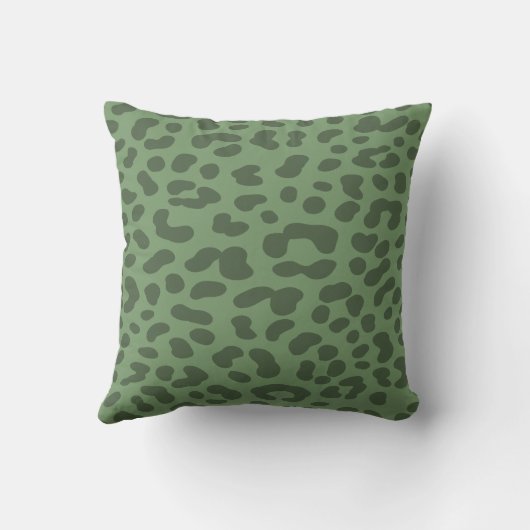 Olive Green Leopard Print Kissen (Rückseite)
