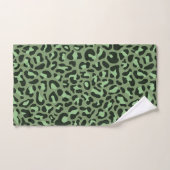Olive Green Leopard Print Trendy Chic Badhandtuch Set (Handtuch)