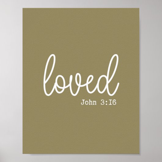 Olive Green Liebe Faith Quote minimalistisch Poster (Vorne)