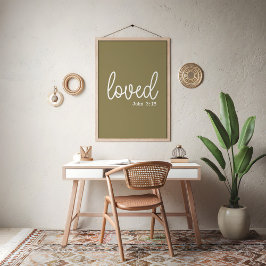 Olive Green Liebe Faith Quote minimalistisch Poster