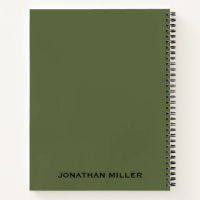Olive Green Links Handed Personalisiert Name Noteb