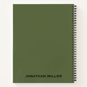 Olive Green Links Handed Personalisiert Name Noteb Notizblock