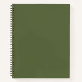 Olive Green Links Handed Personalisiert Name Noteb Notizblock (Vorderseite)