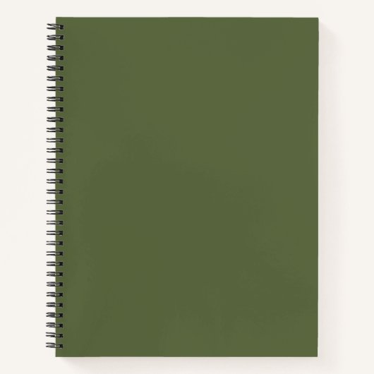 Olive Green Links Handed Personalisiert Name Noteb Notizblock (Vorderseite)