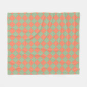 Olive Green Lmon Pink Schachbrett Diamant Muster Fleecedecke (Vorderseite (Horizontal))