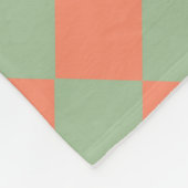 Olive Green Lmon Pink Schachbrett Diamant Muster Fleecedecke (Ecke)