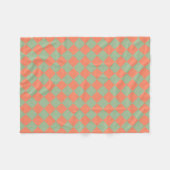 Olive Green Lmon Pink Schachbrett Diamant Muster Fleecedecke (Vorderseite (Horizontal))