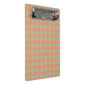 Olive Green Lmon Pink Schachbrett Diamant Muster Mini Klemmbrett (Schrägansicht)