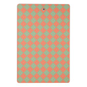 Olive Green Lmon Pink Schachbrett Diamant Muster Mini Klemmbrett (Rückseite)
