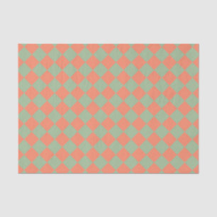 Olive Green Lmon Pink Schachbrett Diamant Muster Seidenpapier
