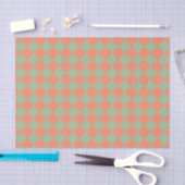 Olive Green Lmon Pink Schachbrett Diamant Muster Seidenpapier (Handwerk)