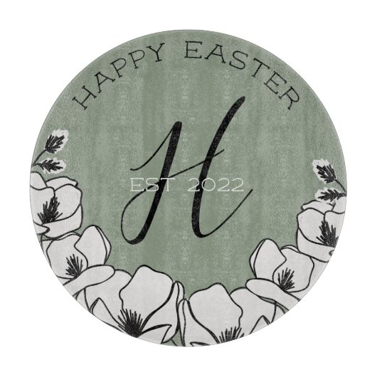 Olive Green Magnolia Blume Custom Oaster Schneidebrett (Vorderseite)