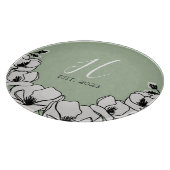 Olive Green Magnolia Blume Custom Schneidebrett (Ecke)