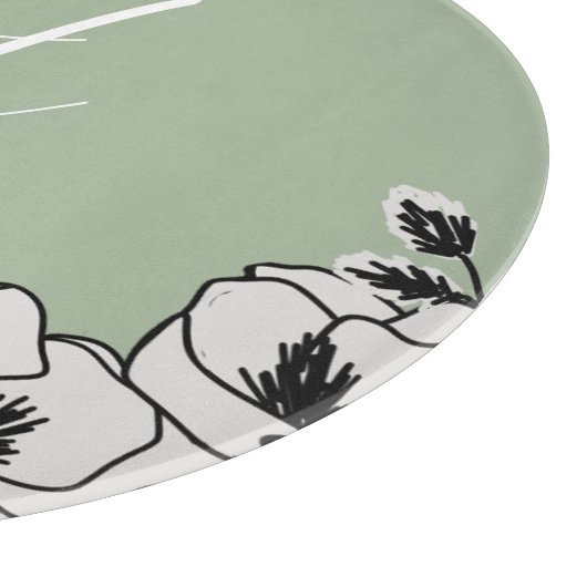 Olive Green Magnolia Blume Custom Schneidebrett (Ecke)