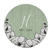 Olive Green Magnolia Blume Custom Schneidebrett (Vorderseite)